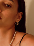 Glow   Grit Open Heart Ohrringe Set Gold