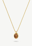 Brown Oval Pendant Kette