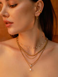 Small Square Hoop Ohrringe Gold
