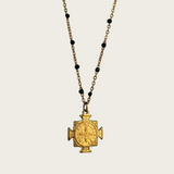 Cross Pendant Enamel Beaded Kette