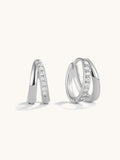Single Glitter Hoop Ohrringe Silber 10mm