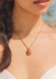 Brown Oval Pendant Kette