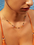Bunt Stone Kette Gold