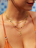 Bunt Stone Kette Gold