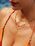 Bunt Stone Kette Gold