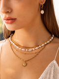 Beaded Pearl Kette Gold