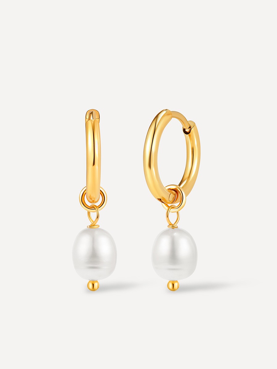 Modern Pearl Small Ohrringe Gold