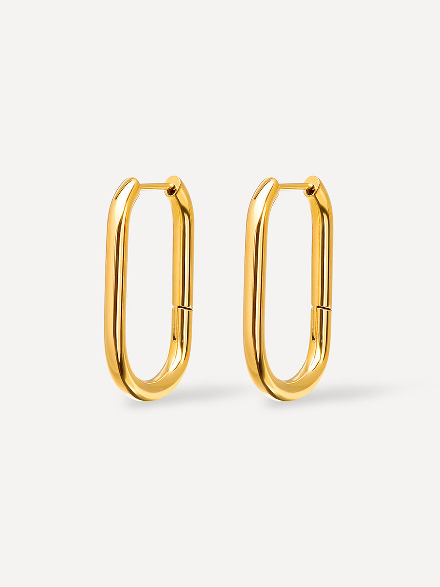 Large U Hoop Ohrringe Gold