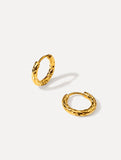 15mm Textured Hoops Mini Ohrringe Gold