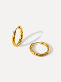 22mm Textured Hoops Ohrringe Gold