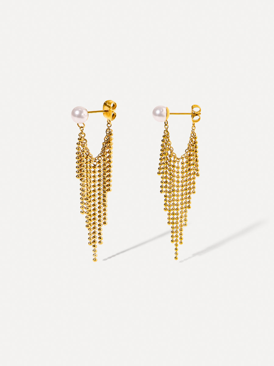 Fringe Pearl Ohrringe Gold