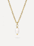 Simple Pearl Pendant Kette Gold-Shopicrush